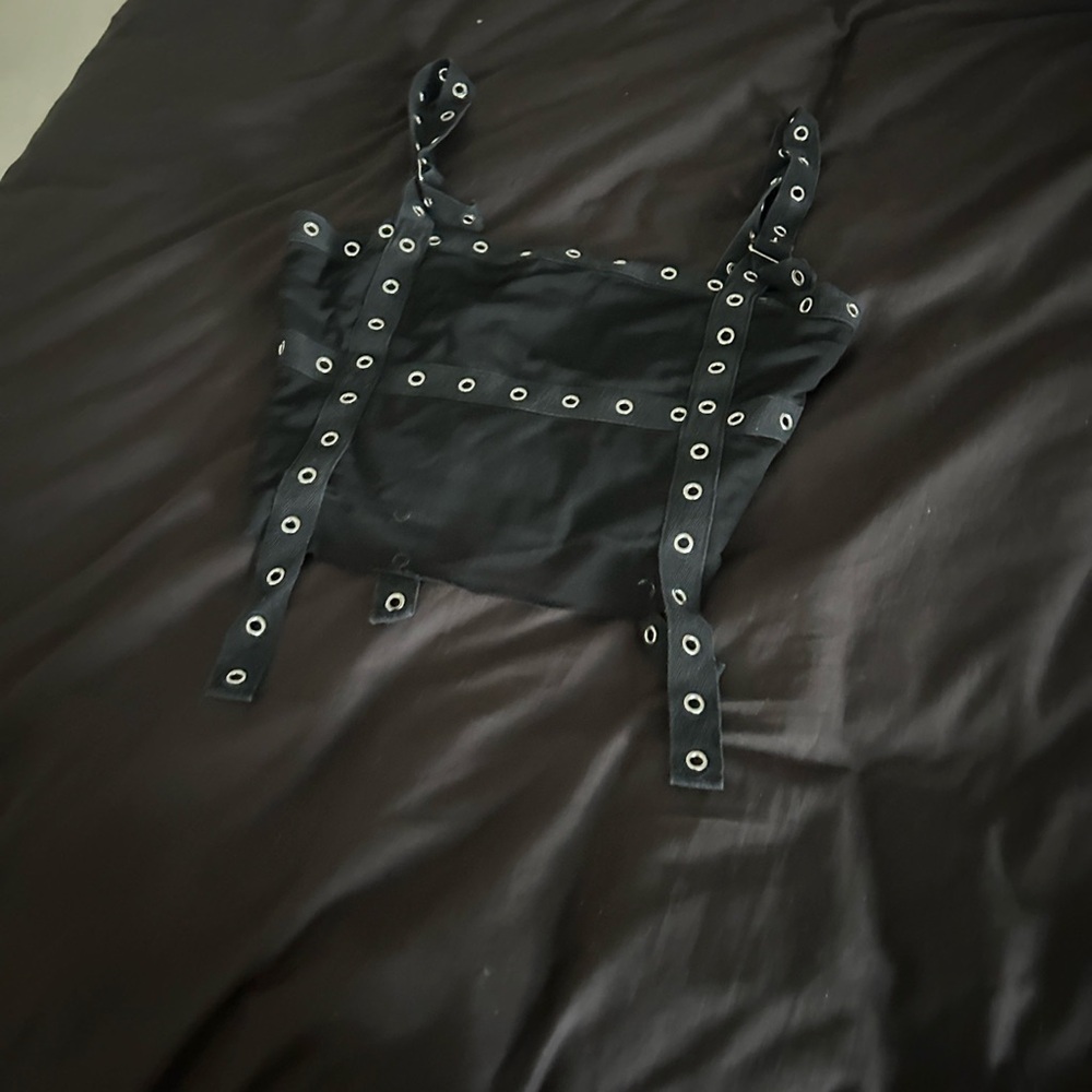 Tunnel Vision Strappy Top with Grommet Details